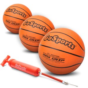 gosports 5 inch mini basketball 3 pack with premium pump - perfect for mini hoops or training