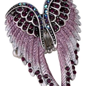 Szxc Women's Guardian Angel Wings Stretch Rings Fit Finger Size 7 to 9 - Women Biker Jewelry - Silk Scarf Holders