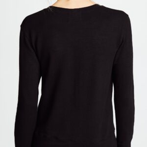 Monrow Women's Supersoft Crew Neck Sweatshirt, Black, Extra Small