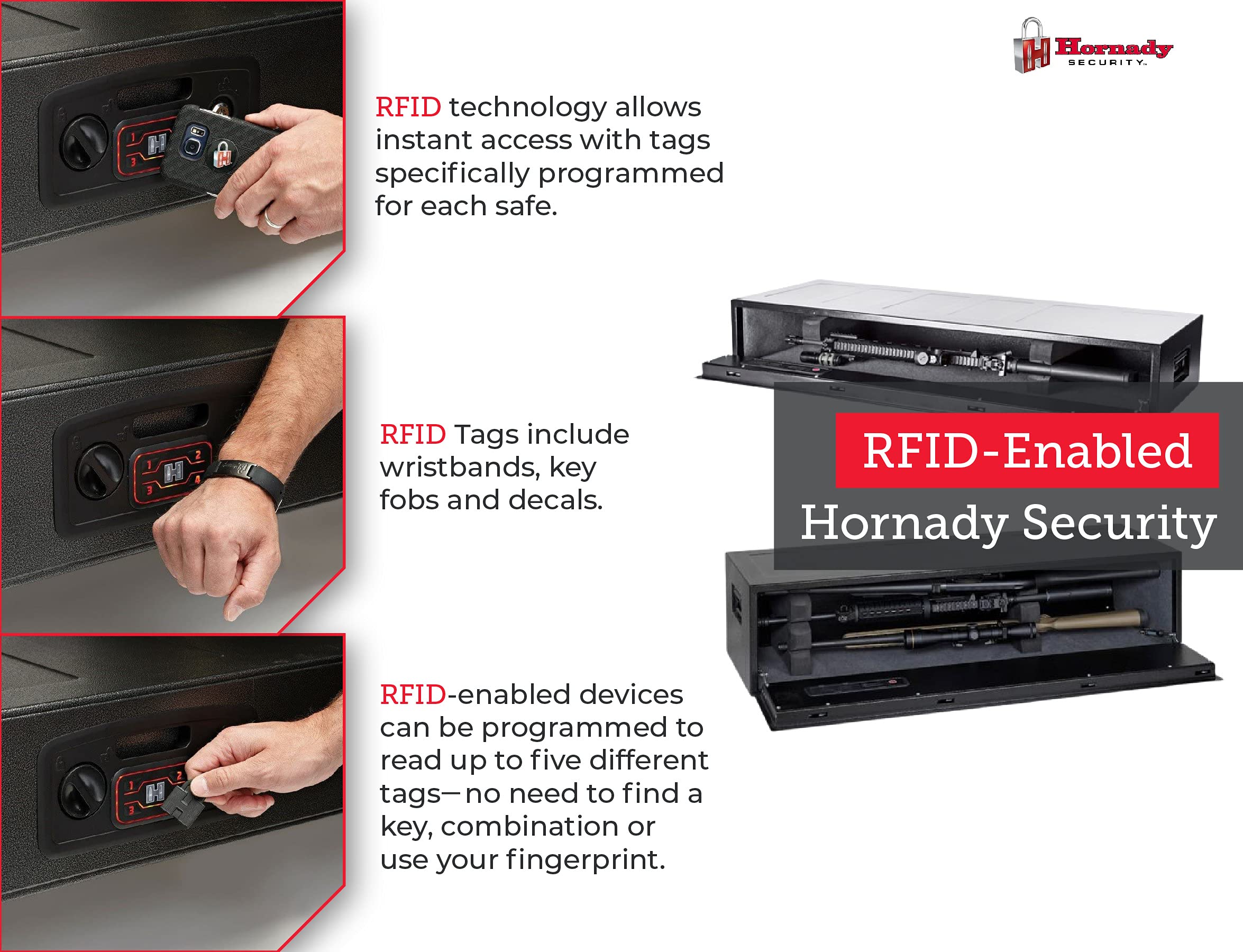 Hornady RAPiD Safe AR Gun Locker with RFID Touch Free Entry - Tamper Proof Gun Safe Perfect for Storing Gun Accessories, Rifles and Shotguns - Heavy Duty Rifle Gun Safe for Home and Vehicle - 98190