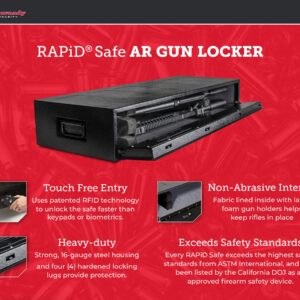 Hornady RAPiD Safe AR Gun Locker with RFID Touch Free Entry - Tamper Proof Gun Safe Perfect for Storing Gun Accessories, Rifles and Shotguns - Heavy Duty Rifle Gun Safe for Home and Vehicle - 98190