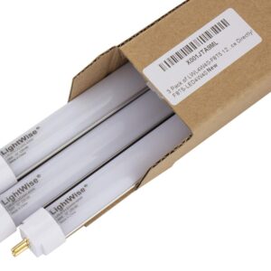 LightWise LWL4W40-F8T5 12" Direct Replacement Led Tube, 4-Watt, White, 4000K, Set of 3