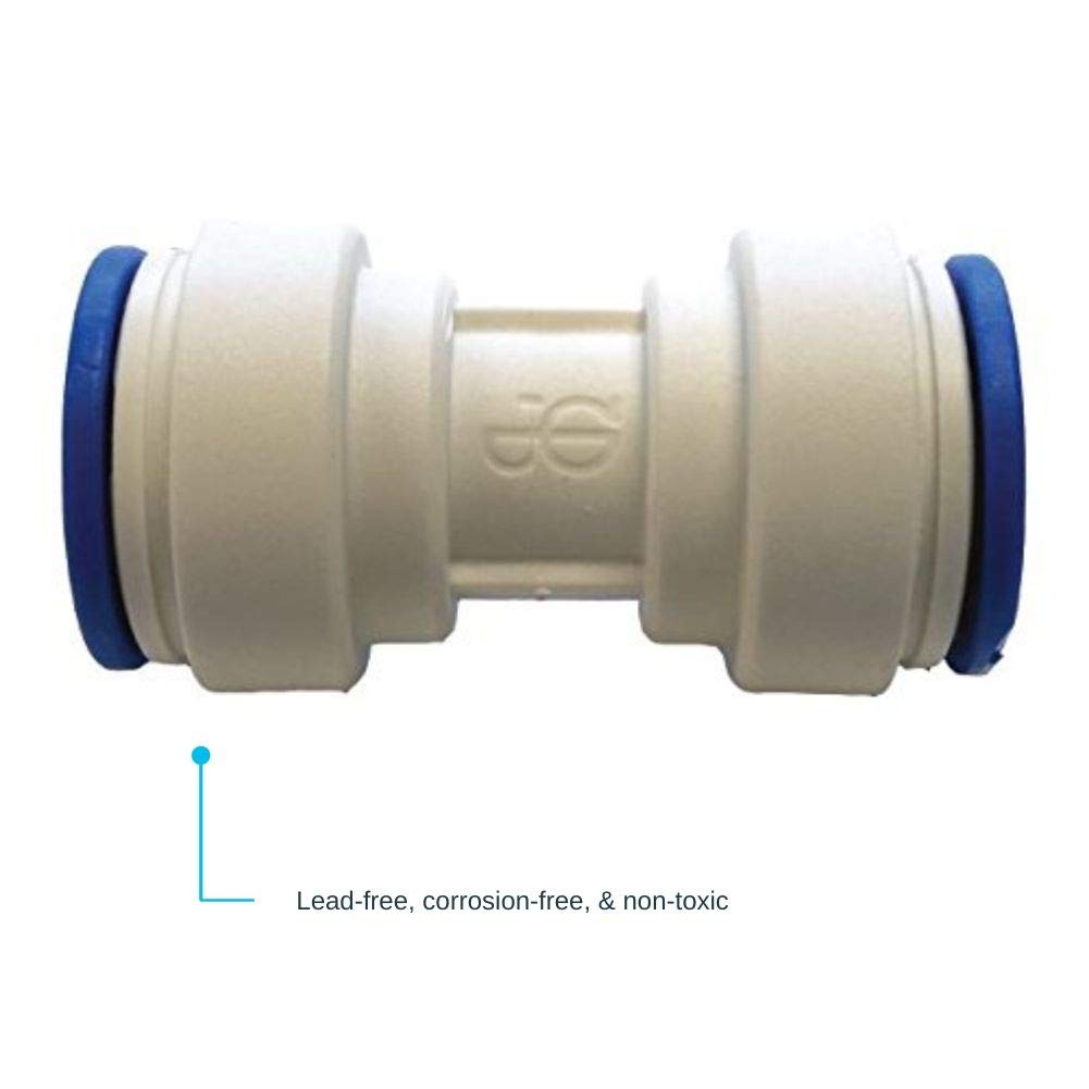 John Guest Speedfit 5/16 Inch OD Union Connector, Push to Connect Plastic Plumbing Fitting, White, NC2112P