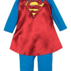 WARNER BROS Justice League Superman Infant Baby Boys Zip Up Cosplay Costume Coverall and Cape 18 Months