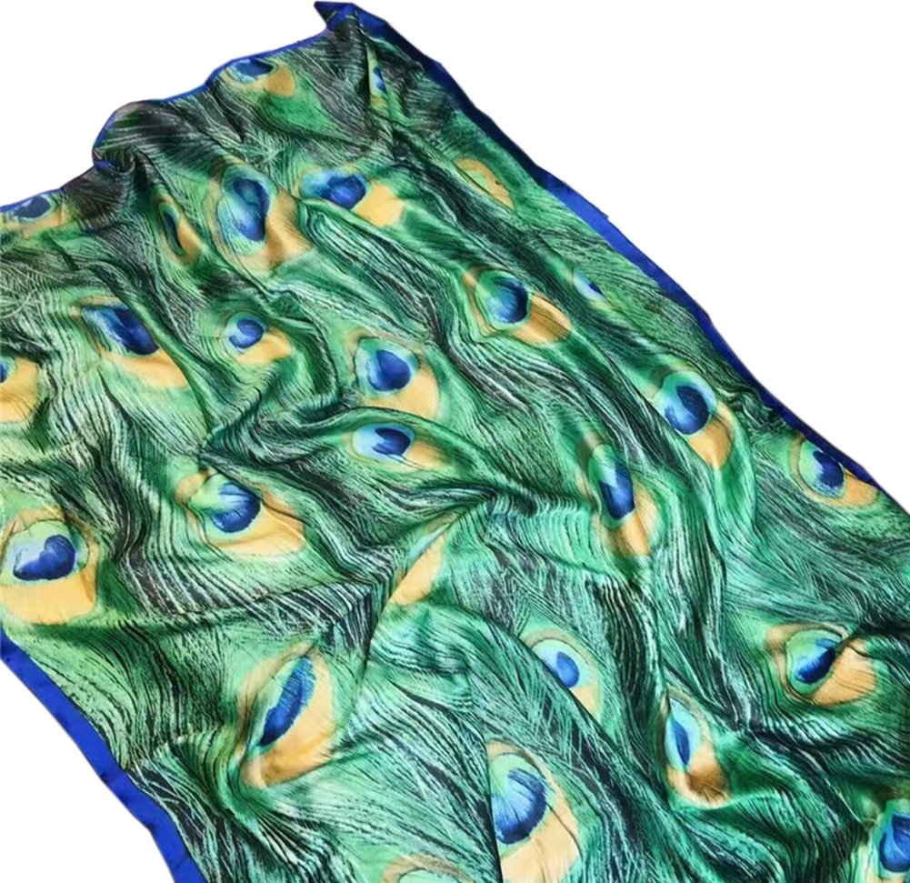 X&F Women's Fashion Peacock Feather Prints Long Scarf Summer Wrap Shawls