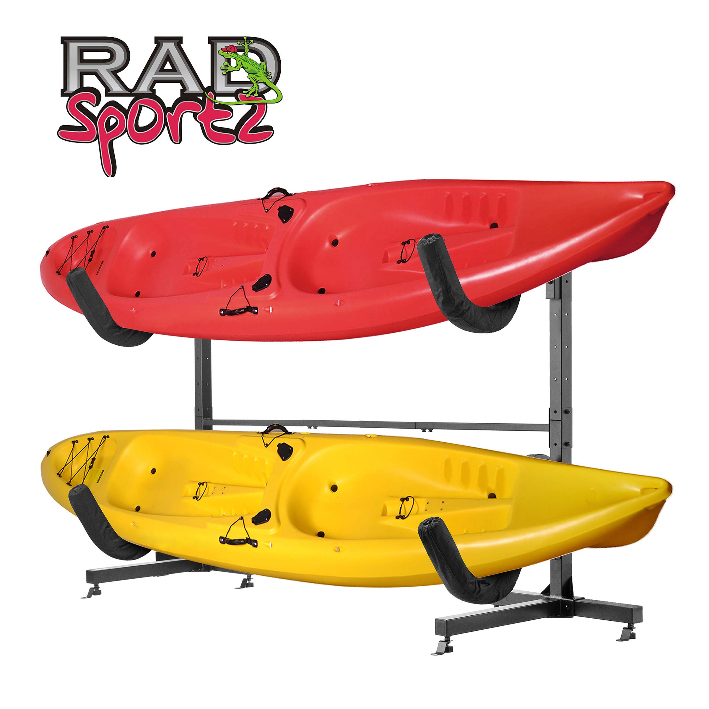 RAD Sportz Indoor Outdoor Freestanding Heavy Duty Two Kayak Storage Kayak or Paddle Board Storage Rack System