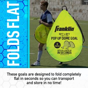 Franklin Sports Pop-Up Dome Shaped Goals-6' x 4' (2 Pack), Yellow, Large (2 Goals)