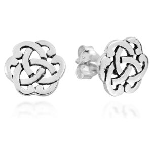 ICYROSE 925 Sterling Silver Infinity Celtic Knot Stud Earrings (Nickel Free) (Celtic 10mm)