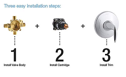 KOHLER 8304-K-NA Rite-Temp Pressure-Balancing Valve Body and Cartridge Kit, Shower Valve System, 6.25 5.25 5.50