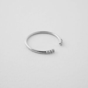 Honeycat Jewelry Open Crystal Ends Stacking Ring in Gold, Rose Gold, or Silver | Silver