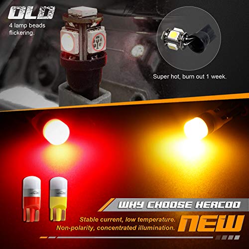 HERCOO Dually Bed Fender LED Side Marker Lights Front Rear Lamps Compatible with Ford 1999-2010 F350 F450 F550 Super Duty