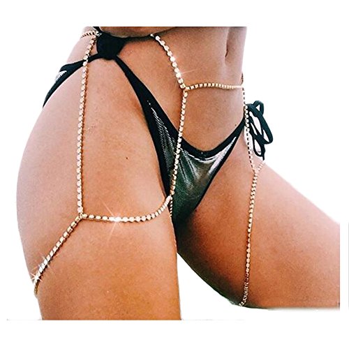 MineSign Diamond Sexy Belly Chain Retro Waist Belt Chains Body Jewelry for Summer Beach Bikini Swimsuit Party (Gold)