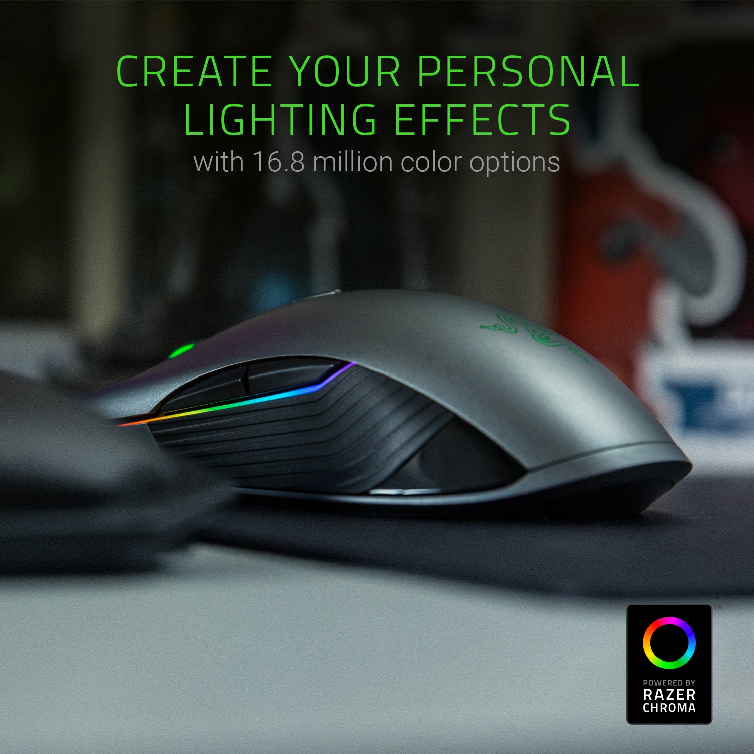 Razer Lancehead - Wireless Gaming Mouse: 16, 000 DPI Laser Sensor - Chroma RGB Lighting - 8 Programmable Buttons - Mechanical Switches