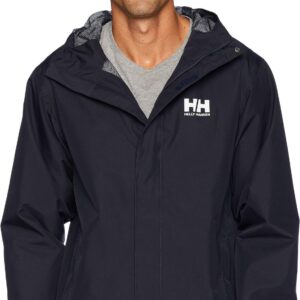 Helly Hansen Men's Seven J Waterproof Windproof Breathable Rain Jacket, 596 Navy, X-Large