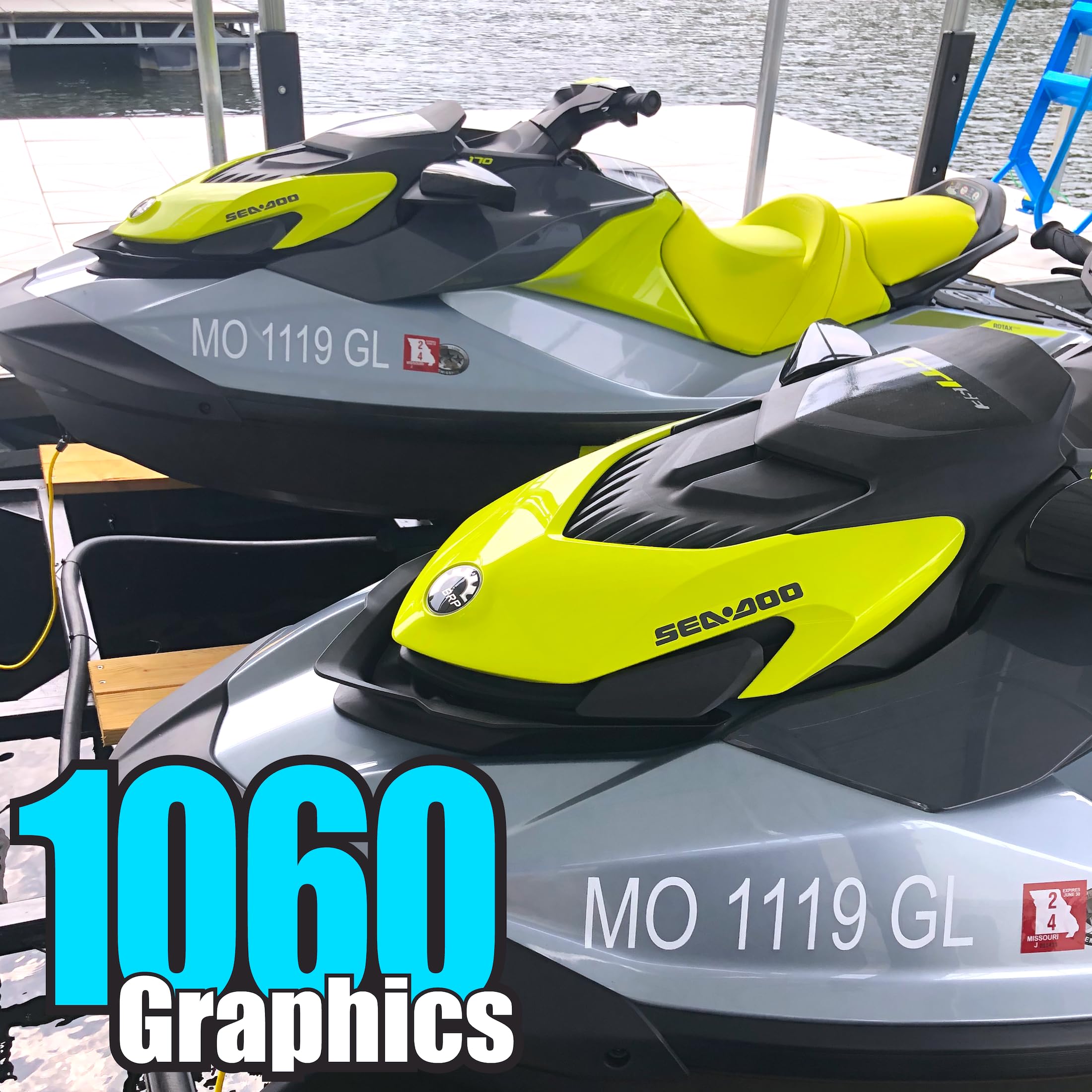 1060 Graphics 3" x 24" Custom Registration Numbers OR Boat Names (Two Sets) Marine Vinyl Sticker Decals