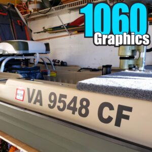 1060 Graphics 3" x 24" Custom Registration Numbers OR Boat Names (Two Sets) Marine Vinyl Sticker Decals