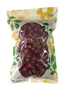 herbsgreen premium dried red rose buds, 100% natural (4 oz. bag)