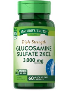 nature's truth glucosamine sulfate capsules | 3000mg | 60 count | non-gmo & gluten free supplement | with potassium