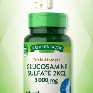 Nature's Truth Glucosamine Sulfate Capsules | 3000mg | 60 Count | Non-GMO & Gluten Free Supplement | with Potassium