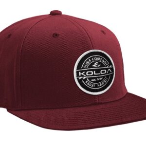 Joe's USA Koloa Surf Thruster Patch Logo Solid Snapback Hat-Maroon