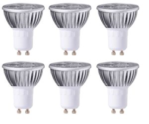 modoao 3w gu10 led bulbs, dimmable spot light bulb,recessed lighting,110 volts 30 degree beam angle, 30w halogen bulbs equivalent,300lm,6000k cool white 6 pack