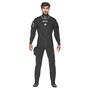 seac men's warmdry 4mm neoprene dry suit, black, x-large plus (0060001009121a)