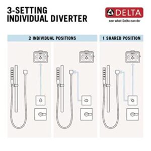 Delta Faucet Trinsic 3-Setting Shower Handle Diverter Trim Kit, Diverter Valve Trim Kit Black, 3 Way Shower Diverter, Delta Diverter Trim, Matte Black T11859-BL (Valve Not Included)