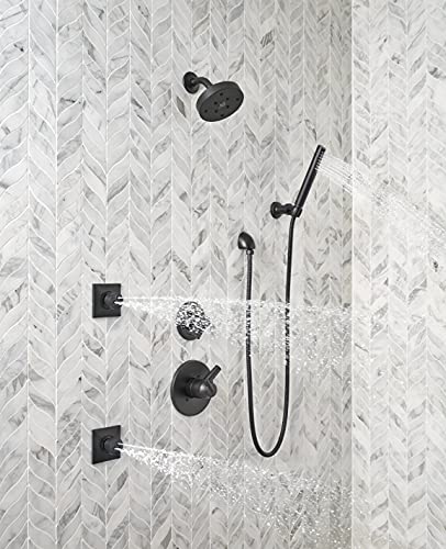 Delta Faucet Trinsic 3-Setting Shower Handle Diverter Trim Kit, Diverter Valve Trim Kit Black, 3 Way Shower Diverter, Delta Diverter Trim, Matte Black T11859-BL (Valve Not Included)