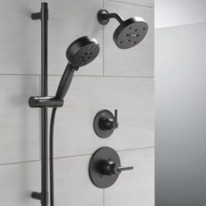 Delta Faucet Trinsic 3-Setting Shower Handle Diverter Trim Kit, Diverter Valve Trim Kit Black, 3 Way Shower Diverter, Delta Diverter Trim, Matte Black T11859-BL (Valve Not Included)