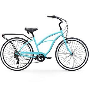 sixthreezero Around The Block Women's Beach Cruiser Bike, Hybrid Bicycle with Rear Rack