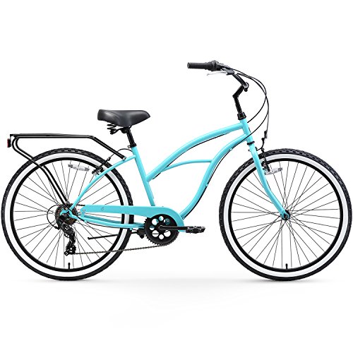 sixthreezero Around The Block Women's Beach Cruiser Bike, Hybrid Bicycle with Rear Rack