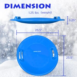 Slippery Racer Downhill Pro 26 Inch Diameter Cold Resistant Kids Saucer Disc Outdoor Winter Toy Snow Sled, Blue (3 Pack)