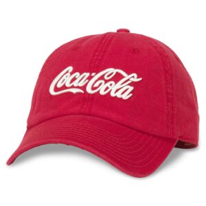 american needle coke coca cola officially licensed micro slouch adjustable baseball hat (coke-1701a-red)