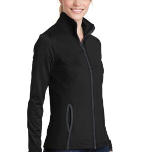 SPORT-TEK Ladies Sport-Wick Stretch Contrast Full-Zip Jacket. LST853