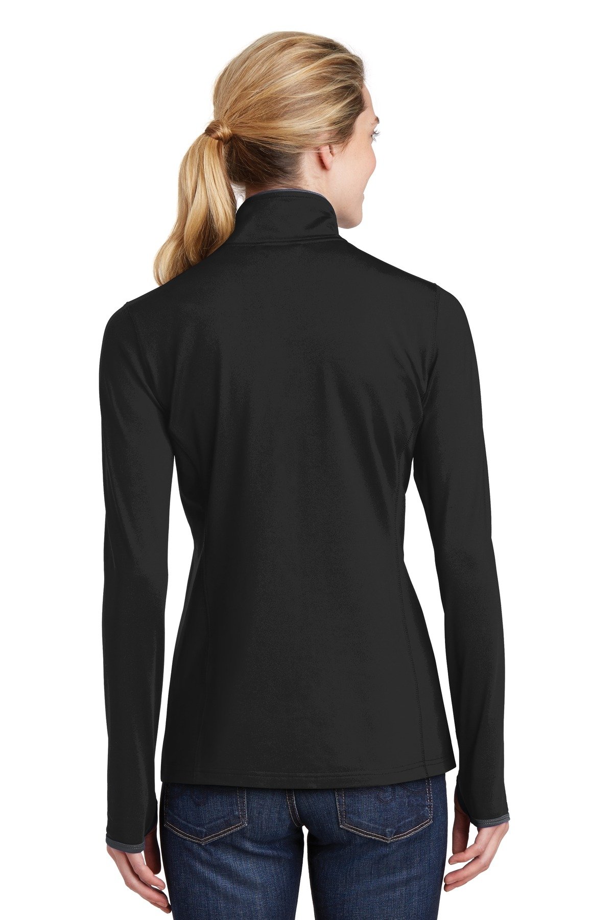 SPORT-TEK Ladies Sport-Wick Stretch Contrast Full-Zip Jacket. LST853