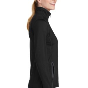 SPORT-TEK Ladies Sport-Wick Stretch Contrast Full-Zip Jacket. LST853