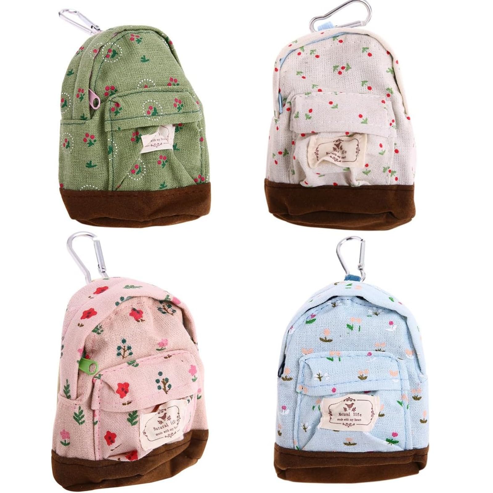 Mini Backpack KeyChain Small Coin Purse with Zipper Tiny Change Pouch for Women