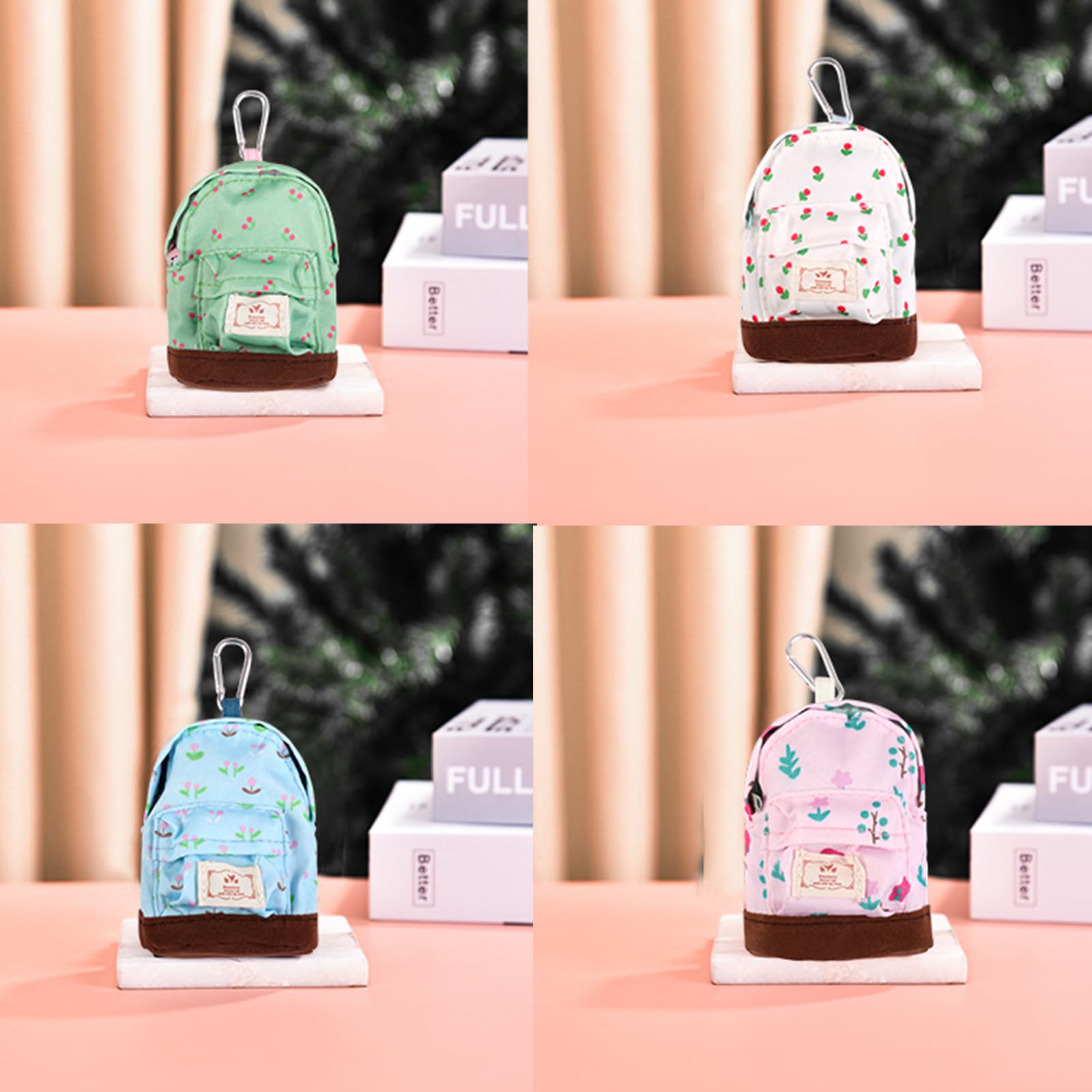 Mini Backpack KeyChain Small Coin Purse with Zipper Tiny Change Pouch for Women