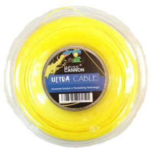 weiss cannon unisex - adult ultra cable string reel 200m yellow tennis string yellow