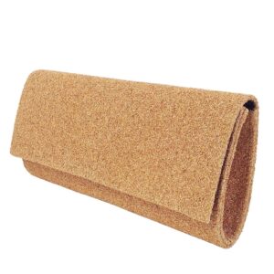 JNB Crushed Cork Clutch w/Gold Glitter, Gold