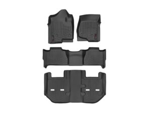 weathertech custom fit floorliners for suburban, yukon xl - full set (44066-1-2-442354), black