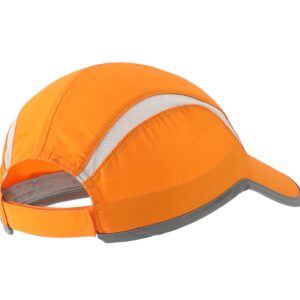 Connectyle Foldable Mesh Sun Cap Outdoor Sports Hat Breathable Sun Runner Cap with Reflective Trim Orange