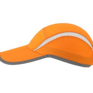 Connectyle Foldable Mesh Sun Cap Outdoor Sports Hat Breathable Sun Runner Cap with Reflective Trim Orange