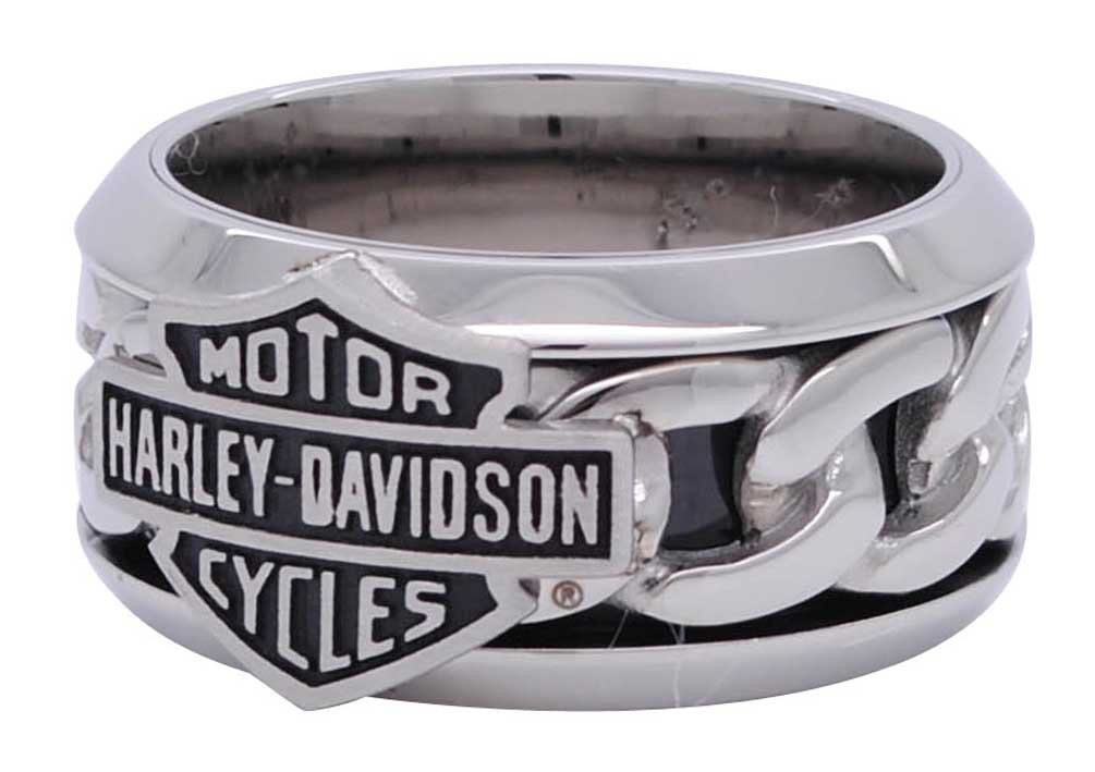 Harley-Davidson Men's Stainless Steel Chain Bar & Shield H-D Ring HSR0031 (9)