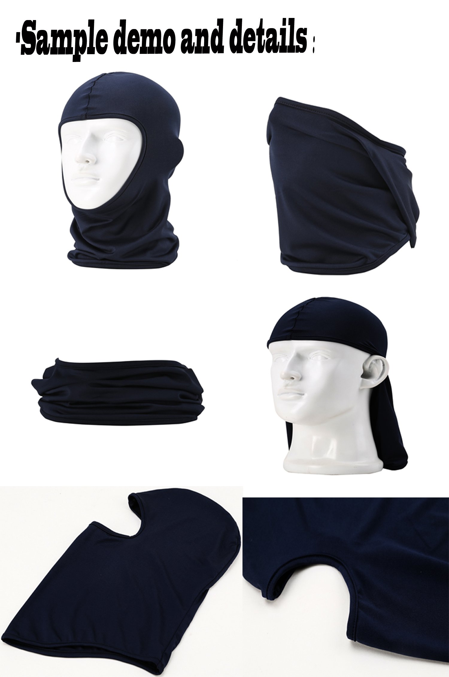 Women Men Thermal Swat Ski Winter Balaclava Hood Stopper Face Mask for Skullies Beanies Outdoor Sports Windproof Hat (Black)