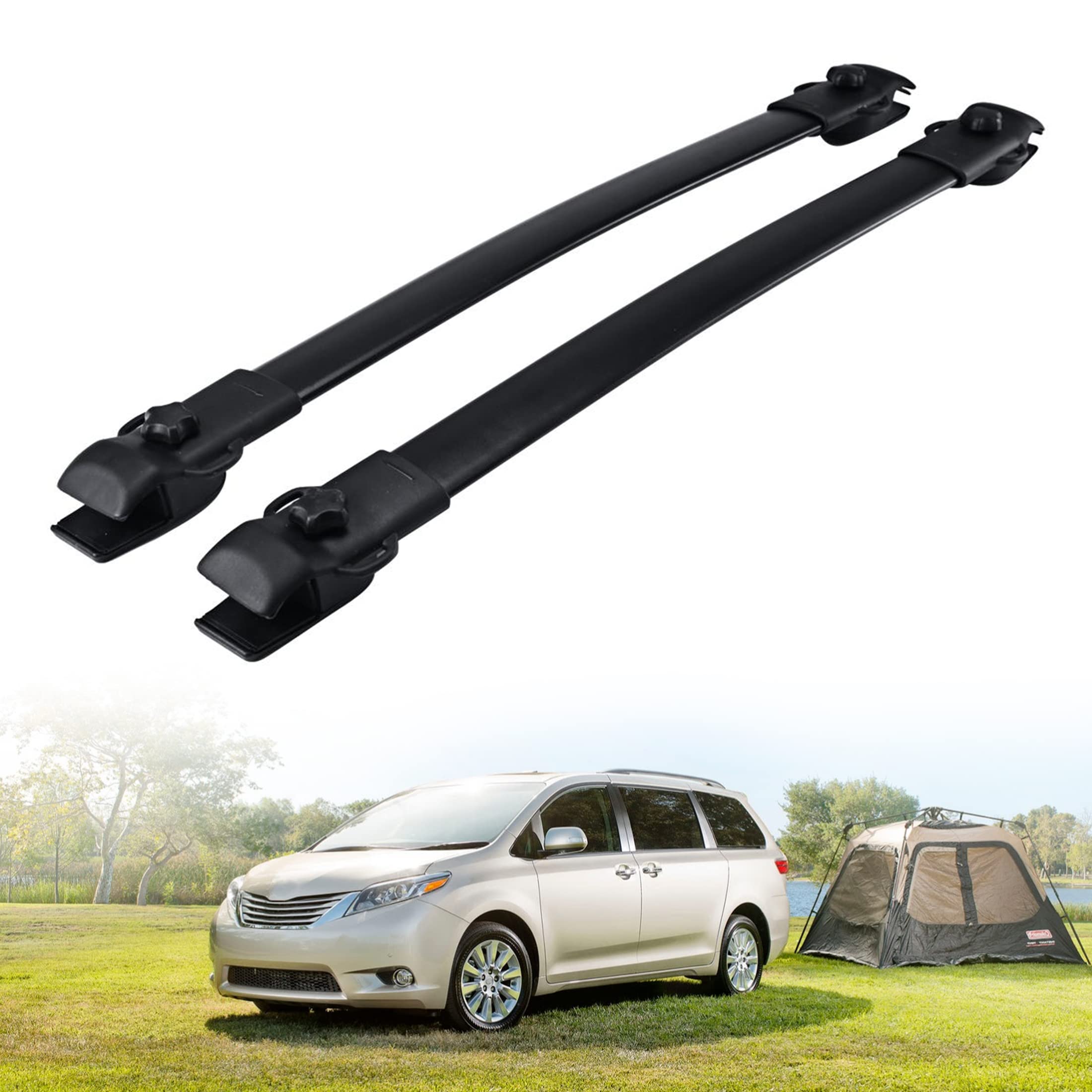 AUXMART Roof Rack Cross Bars Aluminum Rooftop Rail Bars Compatible for Toyota Sienna 2011-2020 Luggage Rack Cargo Carrier OE Style 1 Pair