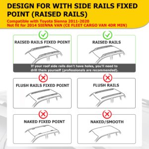 AUXMART Roof Rack Cross Bars Aluminum Rooftop Rail Bars Compatible for Toyota Sienna 2011-2020 Luggage Rack Cargo Carrier OE Style 1 Pair