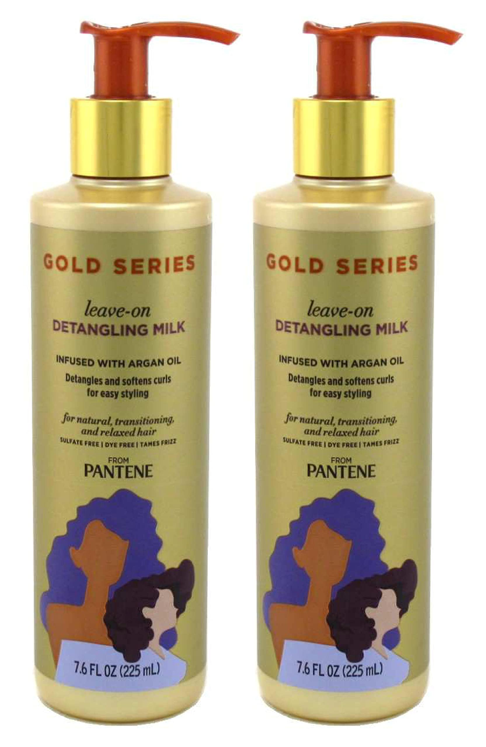 Pantene Gold Series Leave-In Detangling Milk 7.6 Ounce (225ml) (2 Pack)