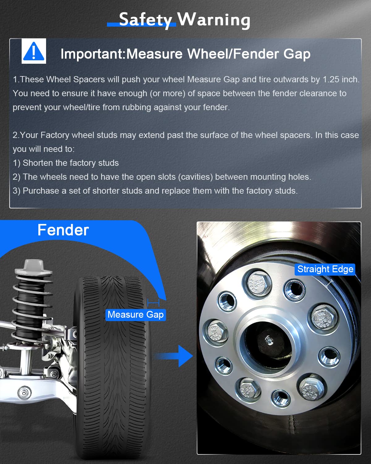 ECCPP 4X 5x135 Wheel Spacers 5 Lug 1.5" 5x135mm to 5x135mm for Ford Expedition for Ford F150 for Navigator Wheel Spacer with 14x2 Studs