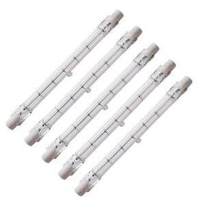 CTKcom 500-Watt 4.7-Inch J Type T3 Halogen Bulbs(5 pack) - 118mm Double Ended 500 Watt 120 Volts T3 Halogen Bulbs R7S Double Ended Filament Flood Lights Quartz Tube Lamps 120V